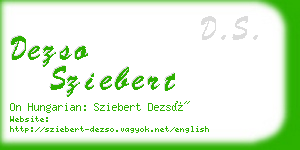 dezso sziebert business card